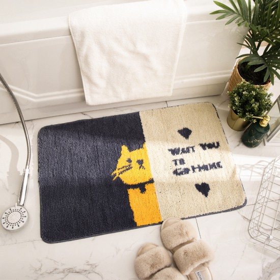 New cute cartoon pet bathroom doormat, non-slip absorbent floor mat for home entrances and bathrooms.