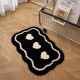Cross-border Instagram-style black and white absorbent bathroom mat, thickened, plush, non-slip bathroom mat, flocked rug.