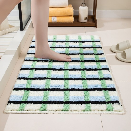 Rustic, ins-style bathroom carpet, fresh, forest-style absorbent floor mat, non-slip bathroom floor mat.