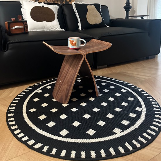 Thickened round rug, home coffee table mat, bedroom bedside rug, study chair, swivel chair, hanging basket, computer chair mat.