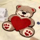 Cute heart bear bedroom bedside rug, shaped children's room mat, children's reading area mat, bedroom bedside rug.
