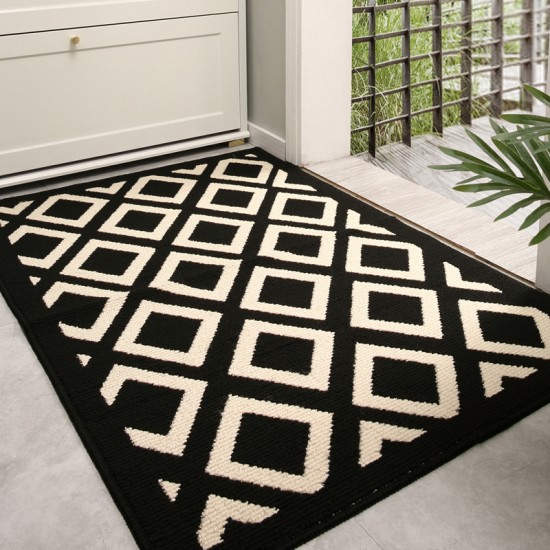 Cross-border home entrance doormat, dust-removing, wear-resistant doormat for home entrance, simple absorbent, non-slip rug.