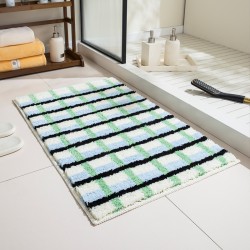 Rustic, ins-style bathroom carpet, fresh, forest-style absorbent floor mat, non-slip bathroom floor mat.