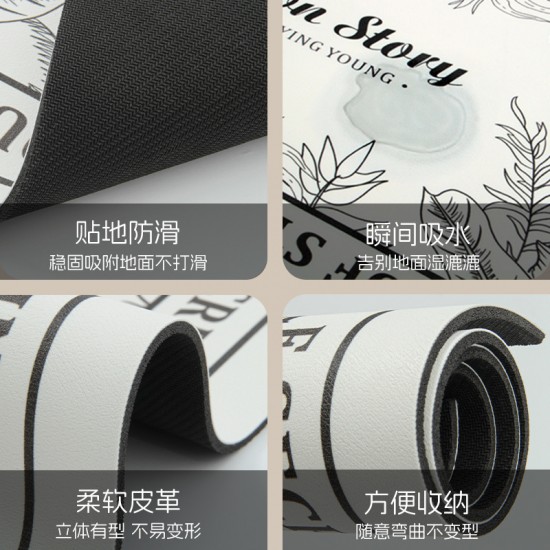 Linen woven bathroom mats, absorbent bathroom doormats, quick-drying, soft bathroom mats with wet/dry separation.