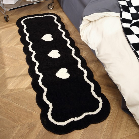Ins-style high-end bathroom floor mats Household bathroom absorbent quick-drying mats, bedroom bedside flocked carpets
