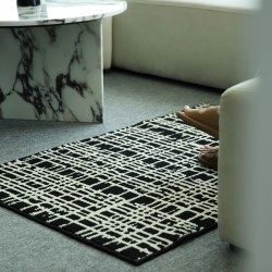 Cross-border, simple, thickened, absorbent bathroom mats, flocked, non-slip, for household use, for entrance hallways.