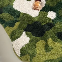 Forest moss carpet, bedroom bedside rug, thick plush, living room sofa and chair mat, quick-drying absorbent bathroom mat.