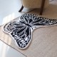French retro bedroom carpet, luxury living room coffee table, thickened soundproof floor mat, black and white butterfly bedside mat.