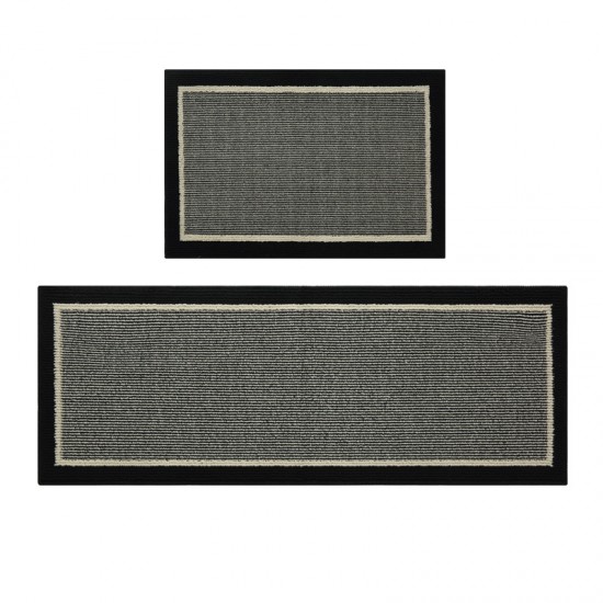 Cross-border kitchen mat, absorbent, non-slip, stain-resistant, waterproof, and oil-resistant, imitation wool woven entrance mat.