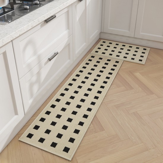 Waterproof and oil-resistant kitchen floor mats, long, washable, wipeable, non-slip, stain-resistant, and wear-resistant entrance mats