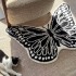 French retro bedroom carpet, luxury living room coffee table, thickened soundproof floor mat, black and white butterfly bedside mat.