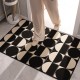 Cross-border flocked three-piece bathroom floor mat set, absorbent and non-slip bedroom bedside rugs